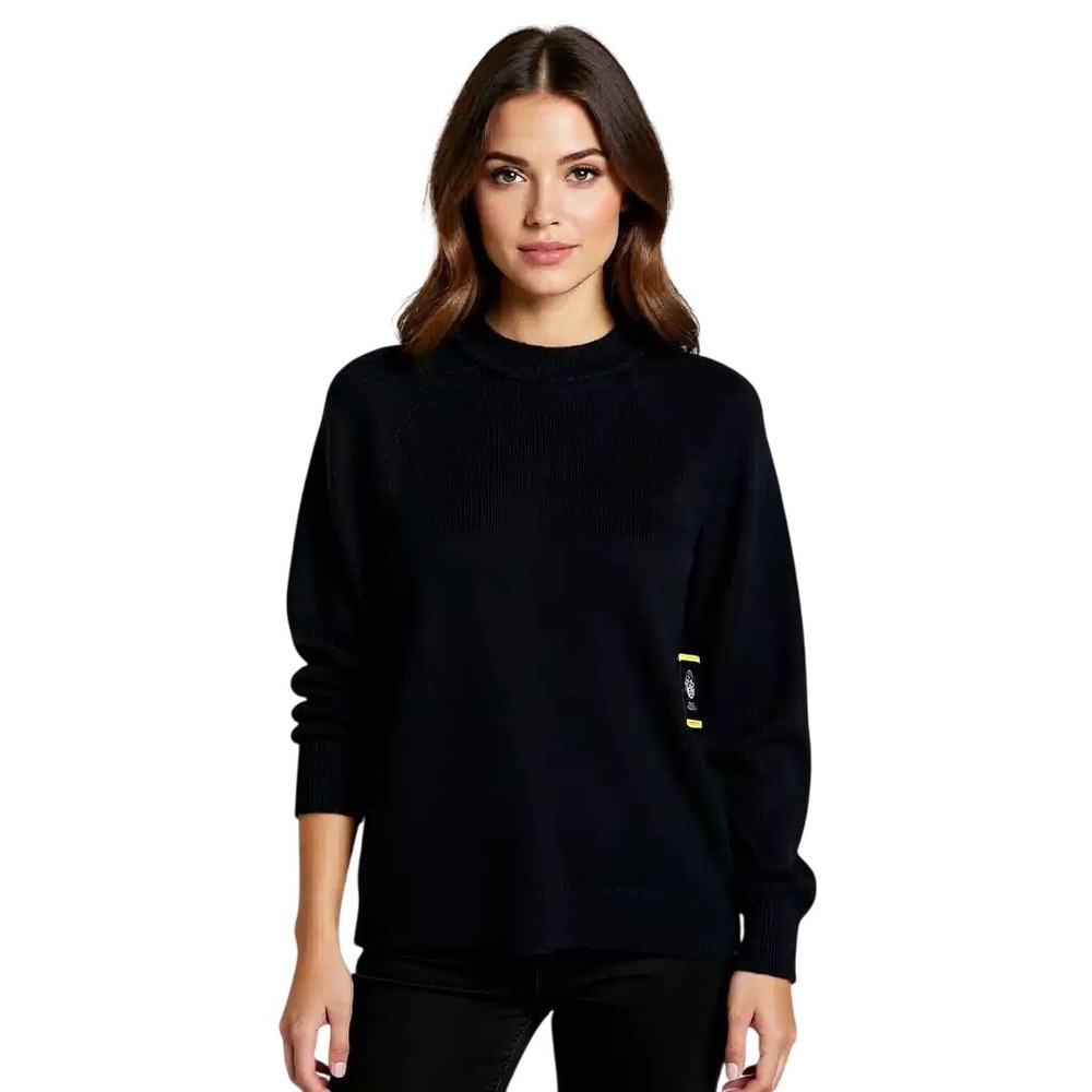 Vince Camuto‎ Black Mock Neck Ribbed Long Sleeve Sweater Women's Size M NWT